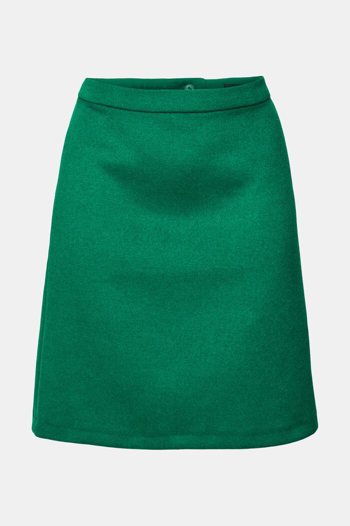 Kort nederdel i uldblanding, EMERALD GREEN, detail image number 7
