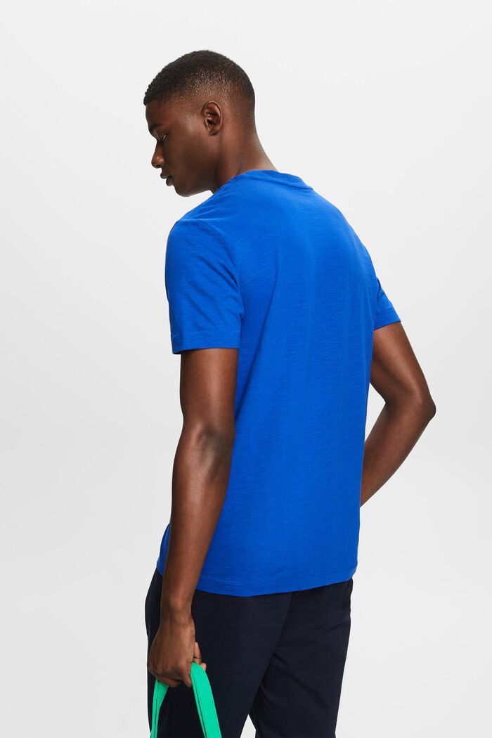 T-shirt i bomuldsslub med lomme og logo, BRIGHT BLUE, detail image number 2
