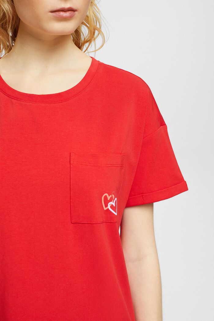 Natskjorte med brystlomme, RED, detail image number 2