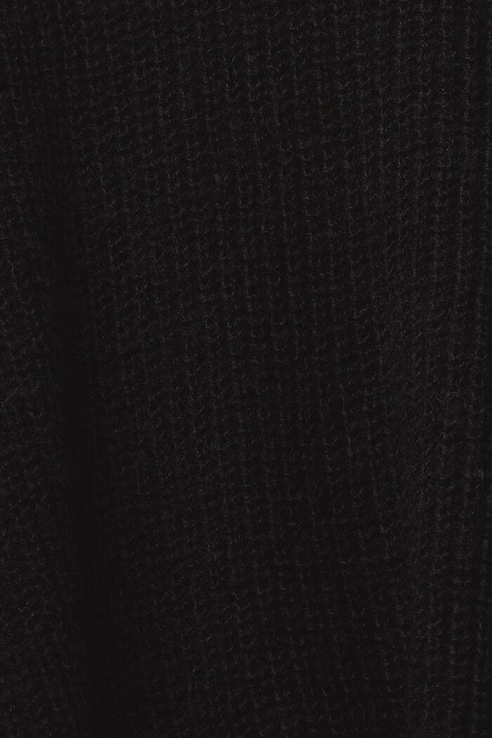 Pullover med V-hals, uldmiks, BLACK, detail image number 5