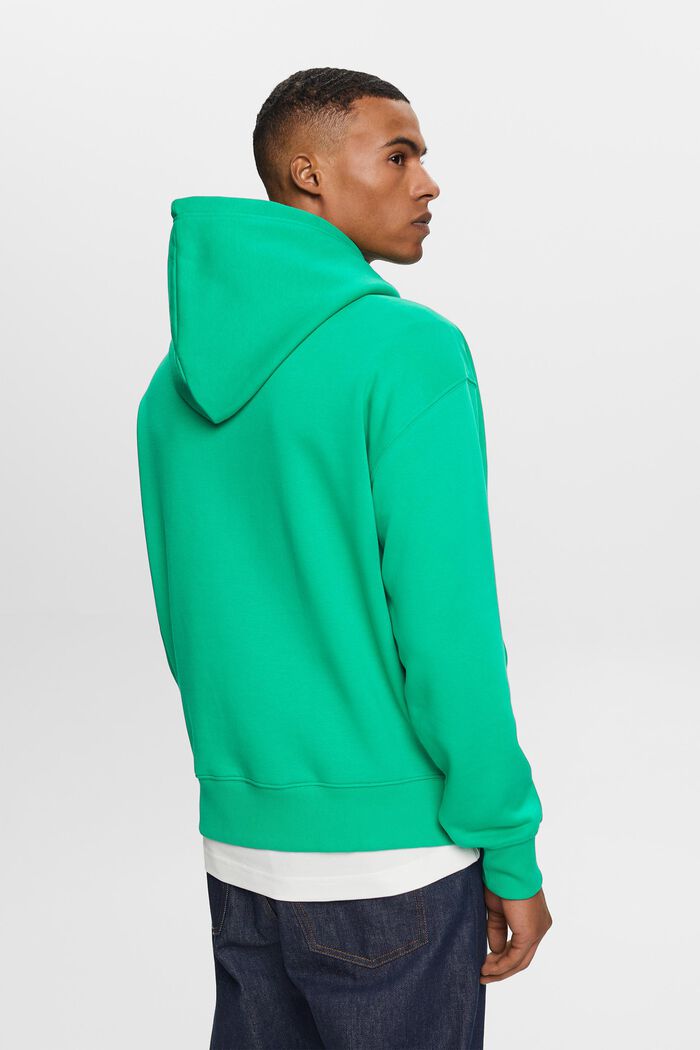 Sweatshirt med hætte og syet logo, GREEN, detail image number 3