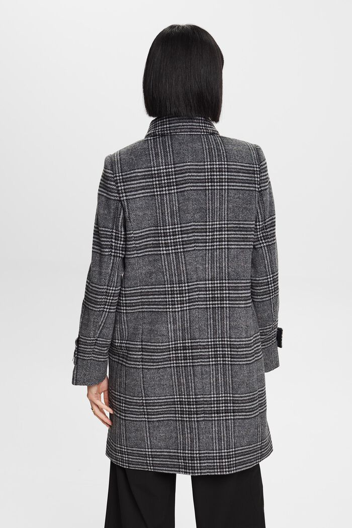 Genanvendt: Ternet frakke i uldmiks med kashmir, BLACK, detail image number 6