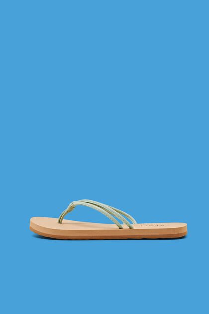 Flip flop-sandaler med knudedetalje, LIGHT AQUA GREEN, overview