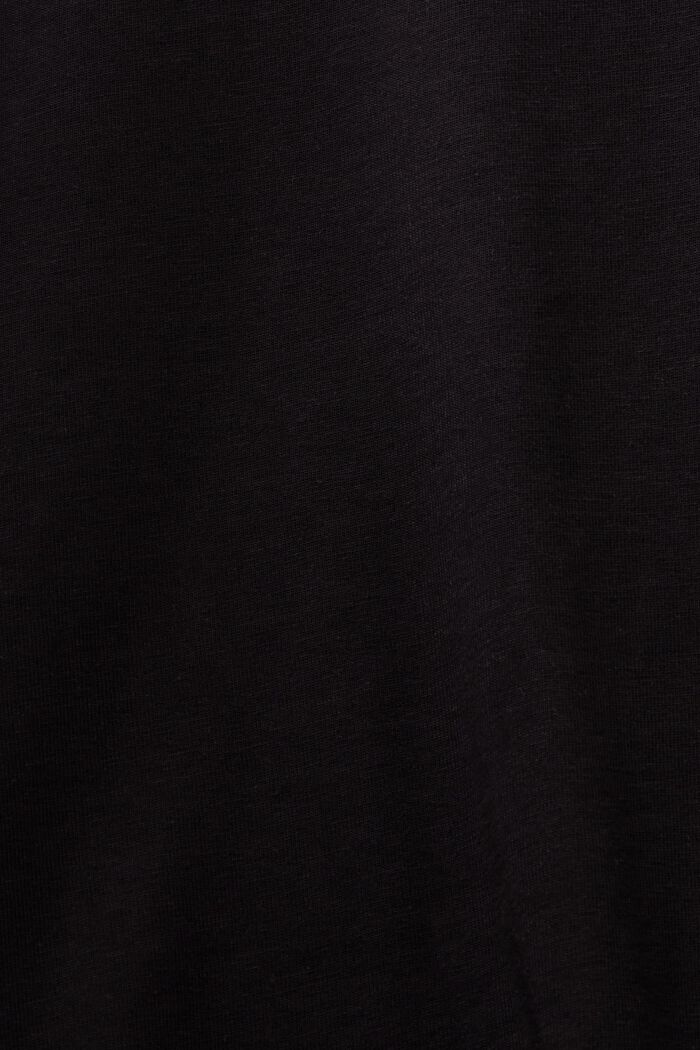 T-shirt i bomuldsjersey med logo, BLACK, detail image number 4
