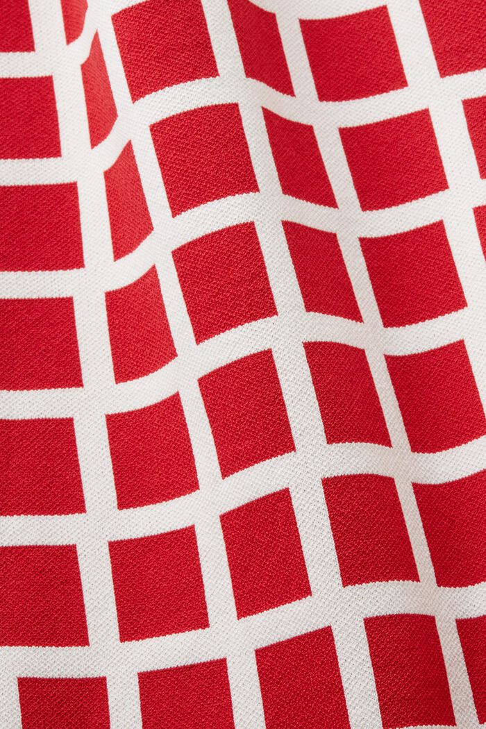 Cropped sweater tee med jacquard-mønster, DARK RED, detail image number 5