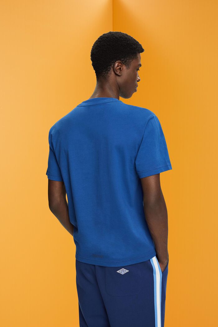 T-shirt i bomuld med delfinprint, BRIGHT BLUE, detail image number 3