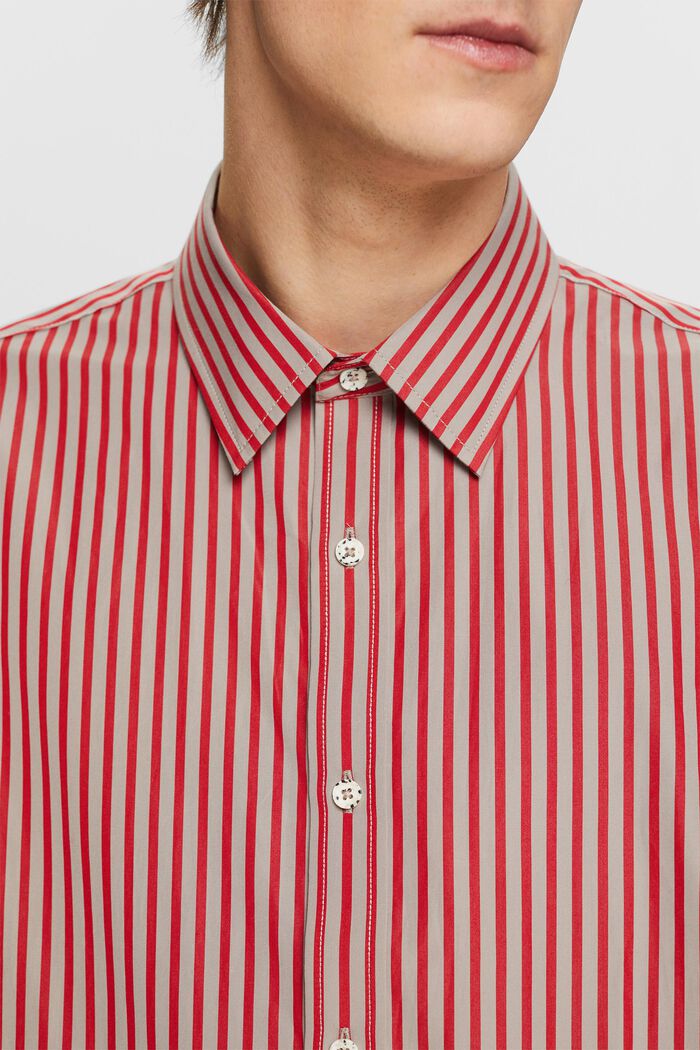 Stribet poplin-skjorte, DARK RED, detail image number 2