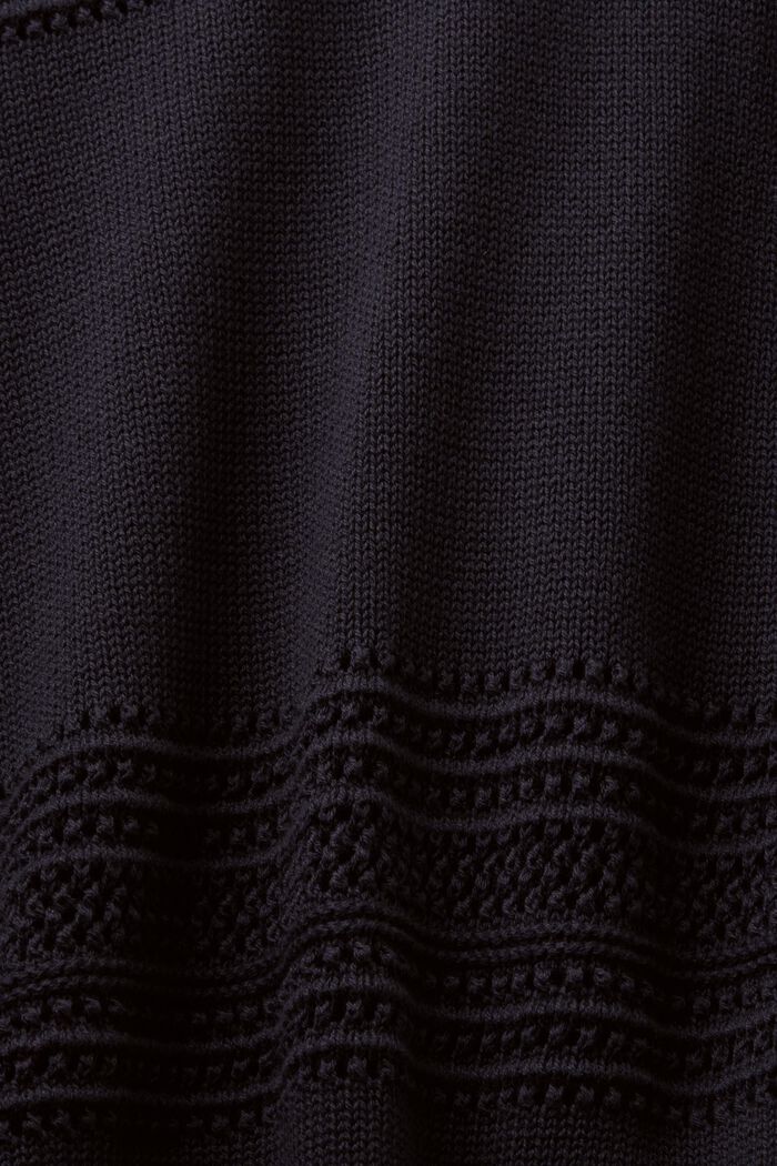 Sweater i åben strik med rund hals, BLACK, detail image number 4