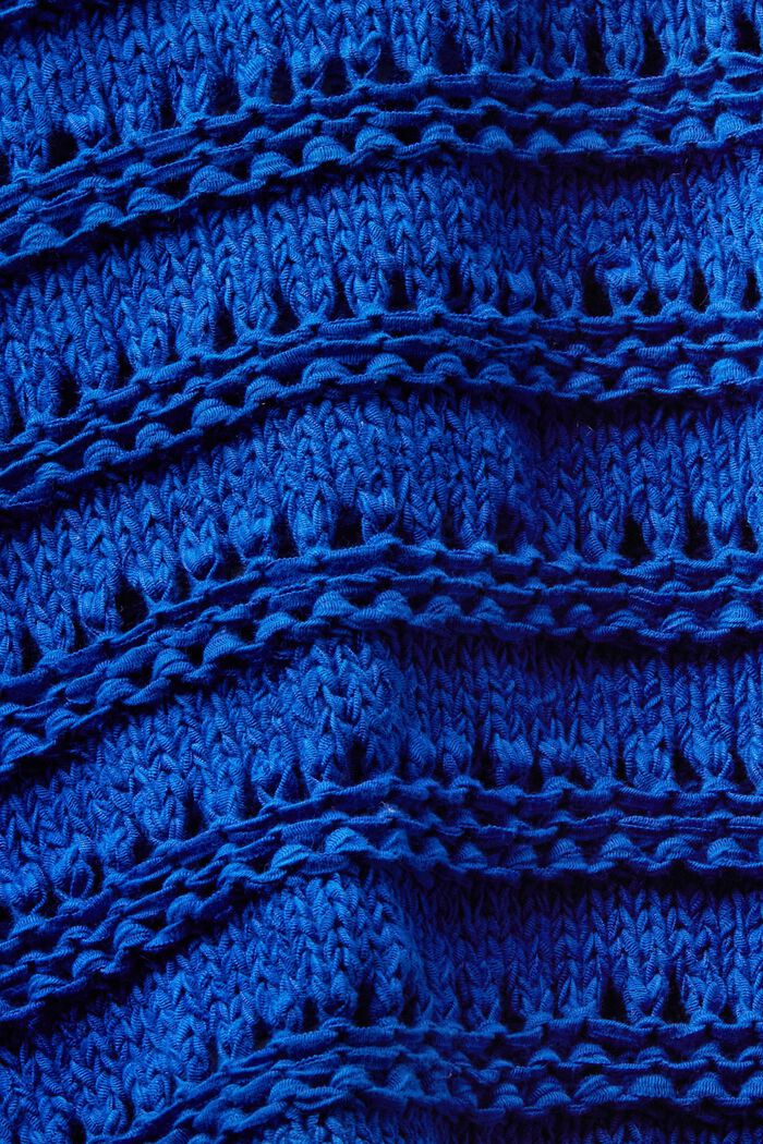 Sweater-cardigan i åben strik, BRIGHT BLUE, detail image number 4