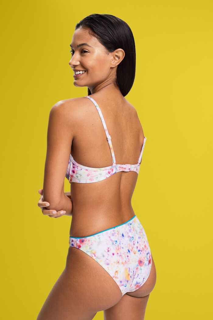 Polstret bikinitop med bøjle og blomsterprint, TEAL BLUE, detail image number 2