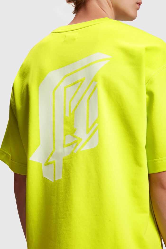 Relaxed Fit sweatshirt med neonprint, LIME YELLOW, detail image number 3