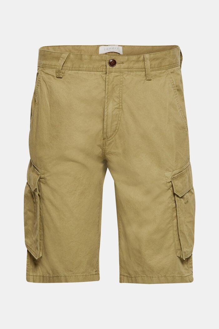 Cargo-shorts af 100 % bomuld, OLIVE, detail image number 5