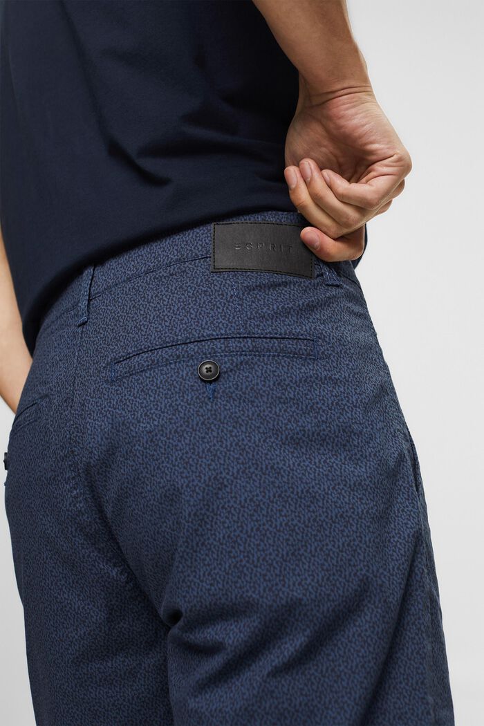 Shorts med nøglering og print, økologisk bomuld, GREY BLUE, detail image number 5