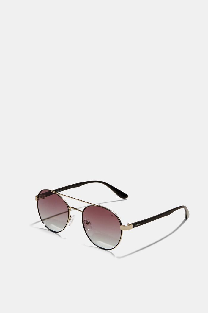Rund solbrille med farveskift, BLACK, overview