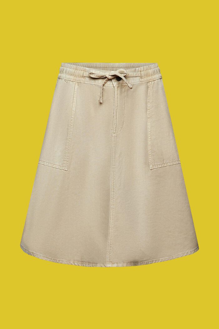 Kort nederdel med elastisk linning, DUSTY GREEN, detail image number 6