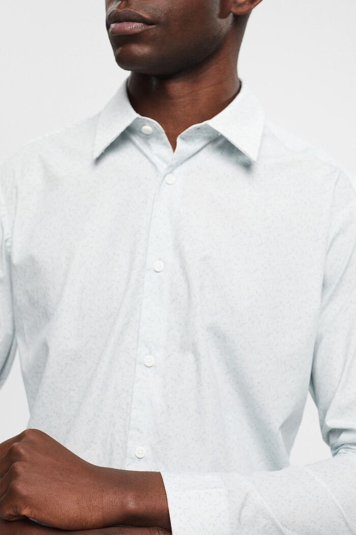 Mønstret slim fit-skjorte i bomuld, WHITE, detail image number 2