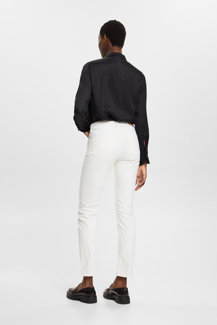 Jeans med mellemhøj talje og lige ben, OFF WHITE, detail image number 3