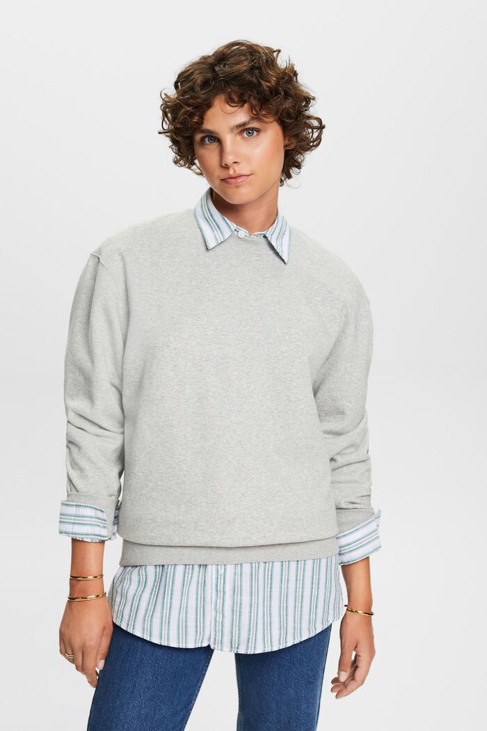 Sweatshirt i bomuldsmiks, LIGHT GREY, detail image number 0