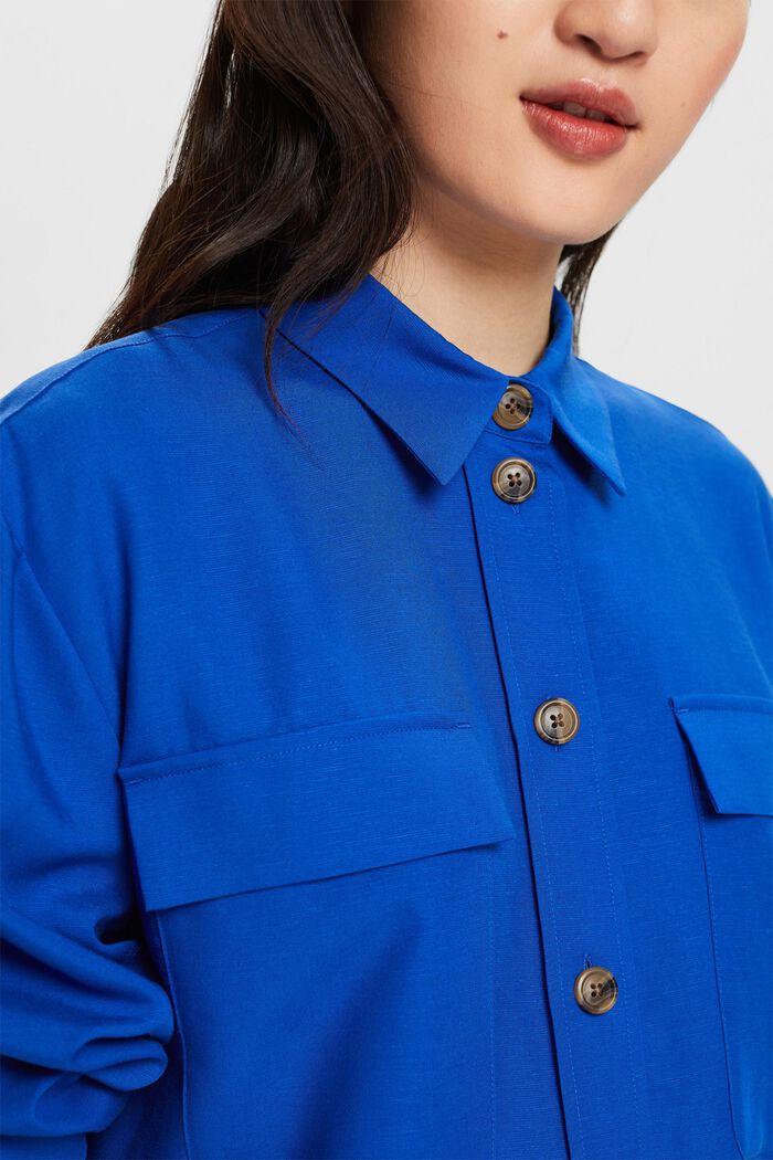 Oversized button up-skjorte, BRIGHT BLUE, detail image number 3