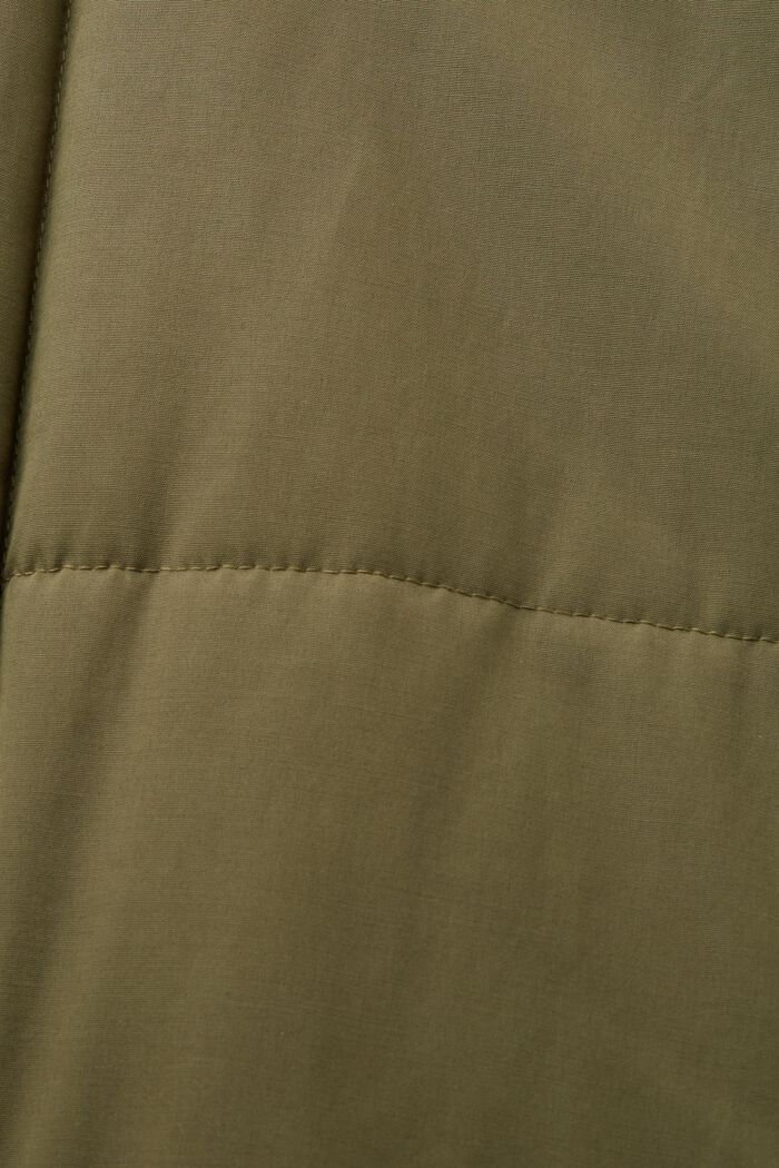 Genanvendt: Quiltet frakke med inderside i fleece, KHAKI GREEN, detail image number 5