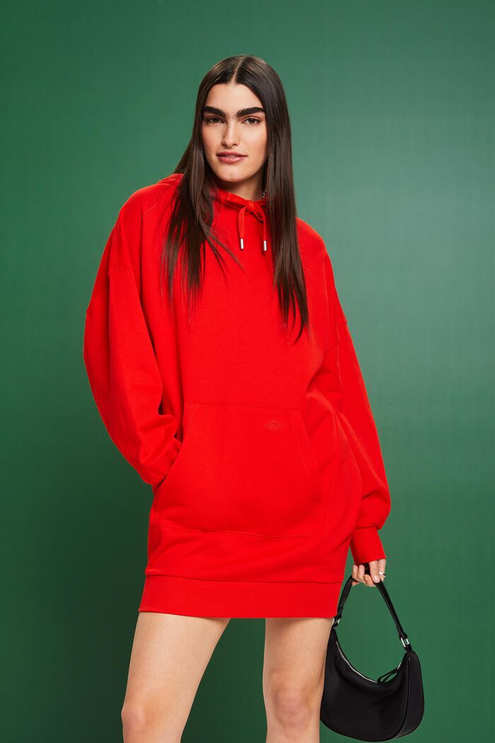 Oversized sweatkjole med hætte, RED, detail image number 0