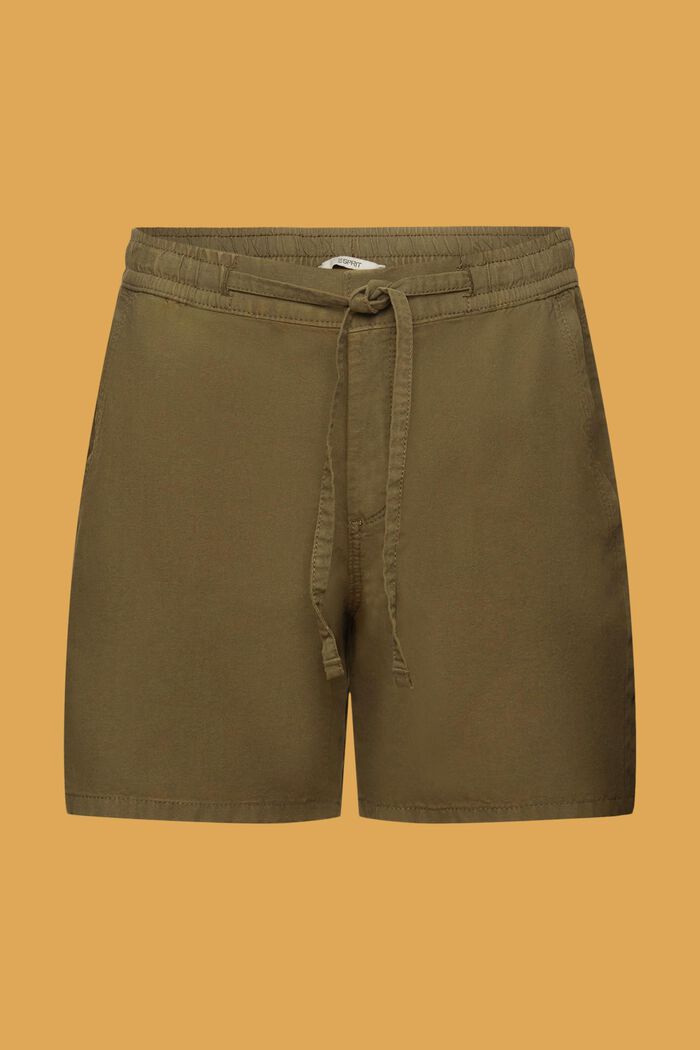 Casual shorts med elastisk talje, KHAKI GREEN, detail image number 7