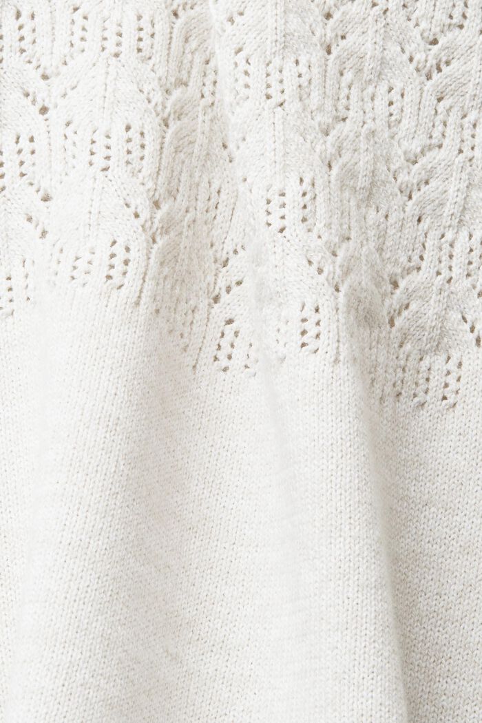 Mouliné-sweater med korte ærmer, PASTEL GREY, detail image number 5