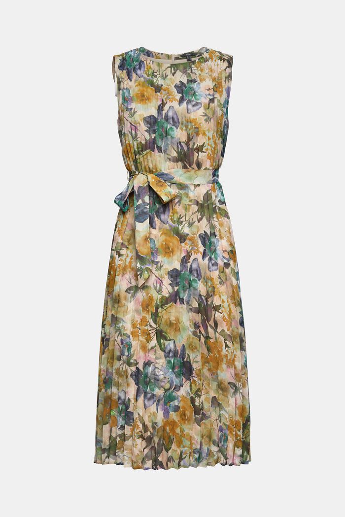 Genanvendte materialer: plisseret kjole med blomstret print