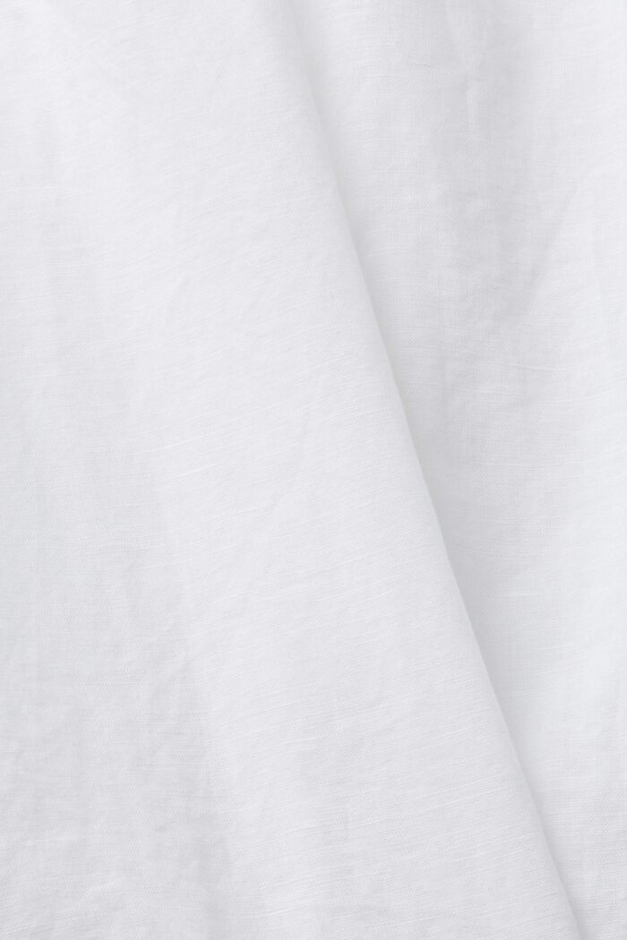 Ærmeløs bluse i hørmiks, WHITE, detail image number 5