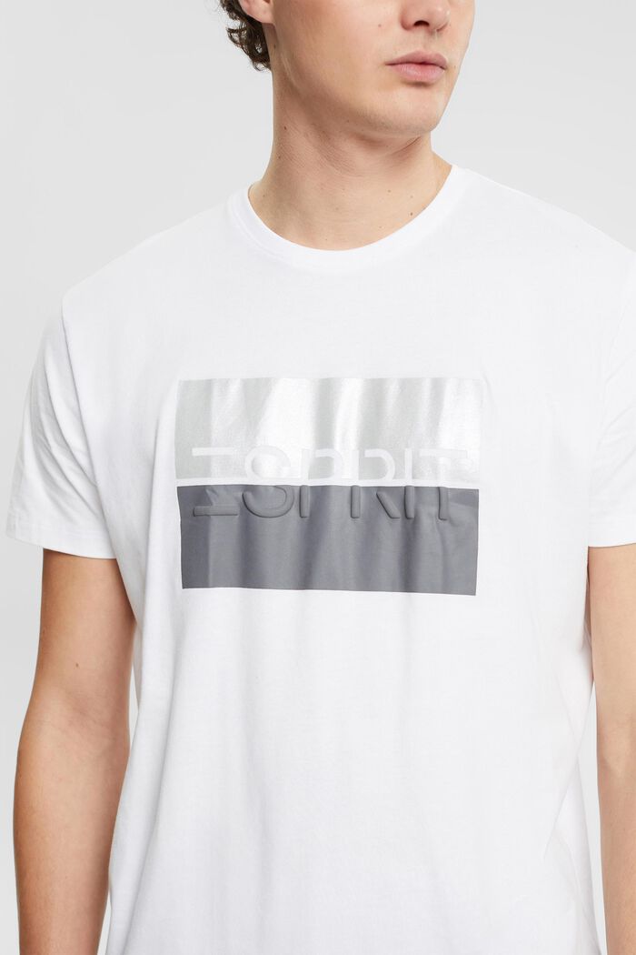 T-shirt med præget logo, WHITE, detail image number 2