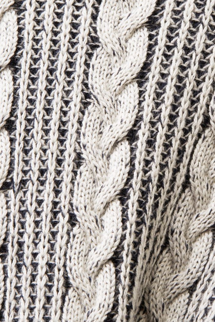 Sweater i kabelstrik med rund hals, NAVY, detail image number 6