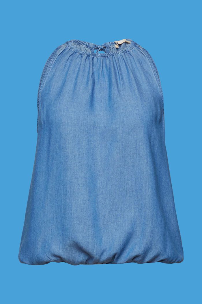Ærmeløs bluse i denim-look, TENCEL™, BLUE MEDIUM WASHED, detail image number 6