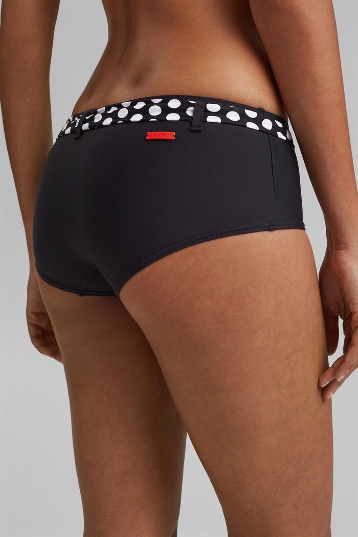 Hipster-shorts med bindebælte og prikker, BLACK, detail image number 3