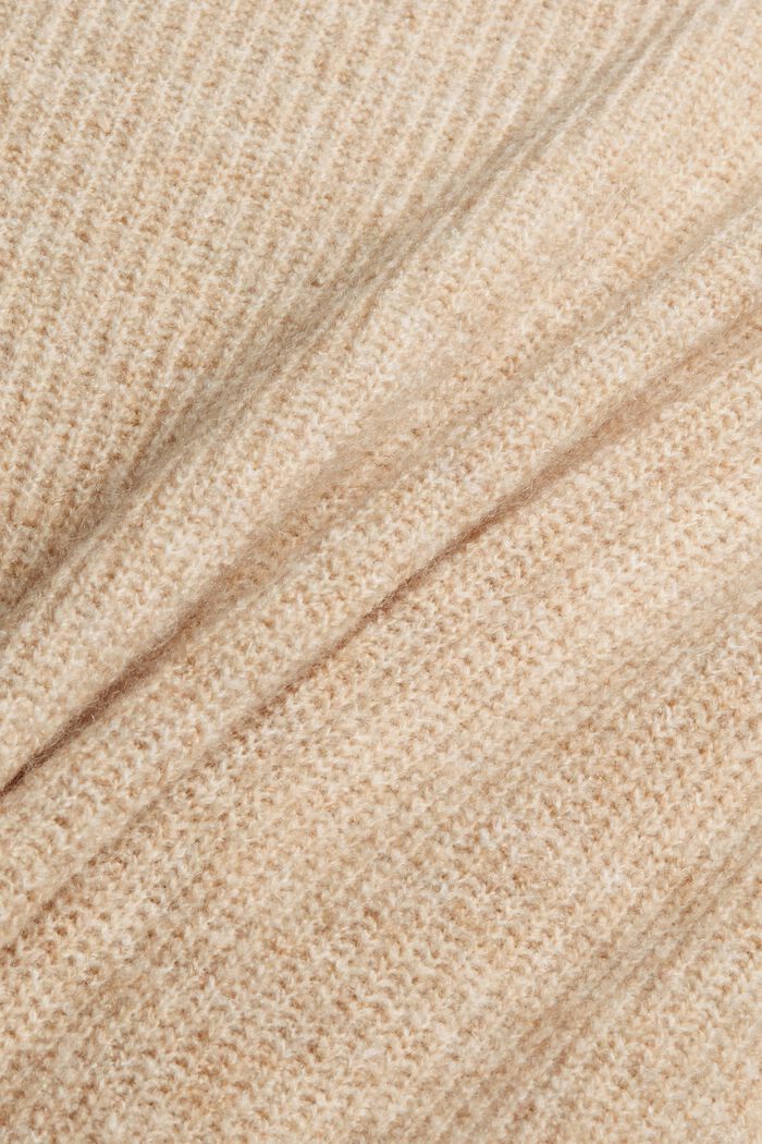 Med uld: pullover med høj krave, SAND, detail image number 4