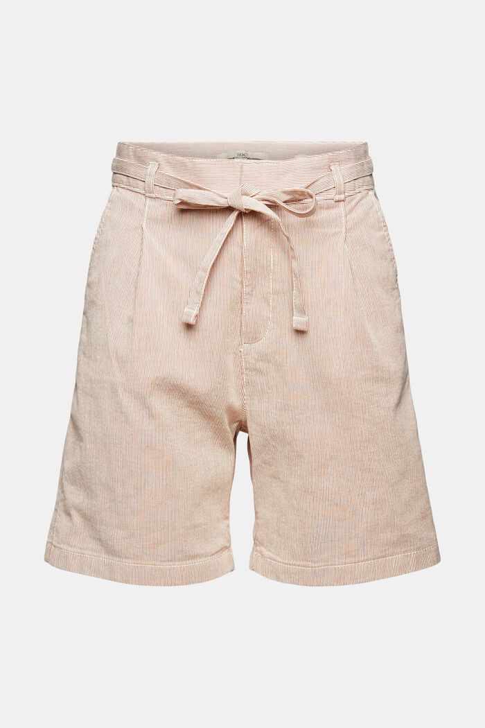 Stribede shorts med bindebælte, TOFFEE, overview