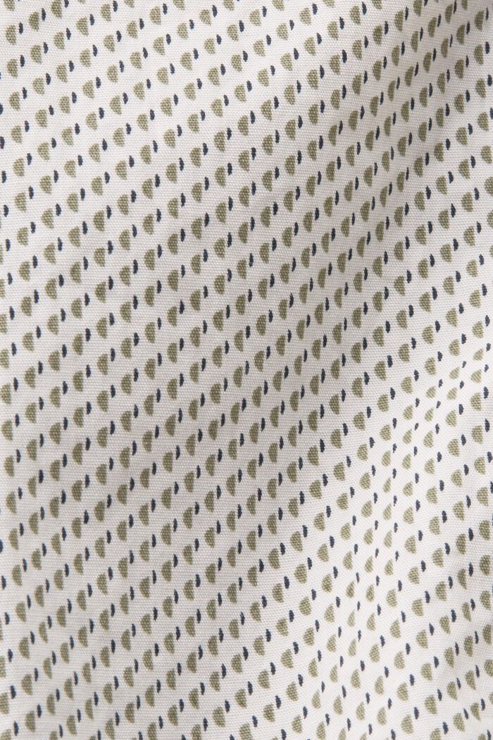Mønstret skjorte med korte ærmer, 100 % bomuld, LIGHT KHAKI, detail image number 5