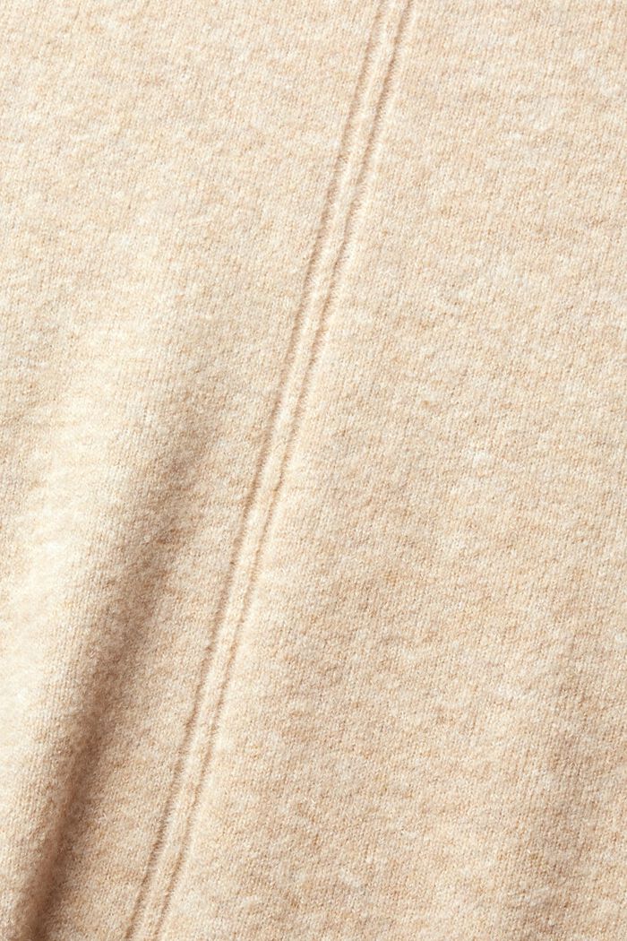 Med uld: blød og lækker pullover med opretstående krave, SAND, detail image number 1