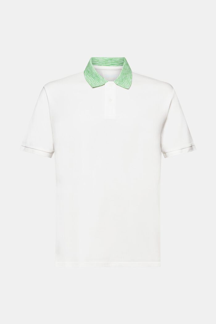 Poloshirt med space dye-krave, OFF WHITE, detail image number 5