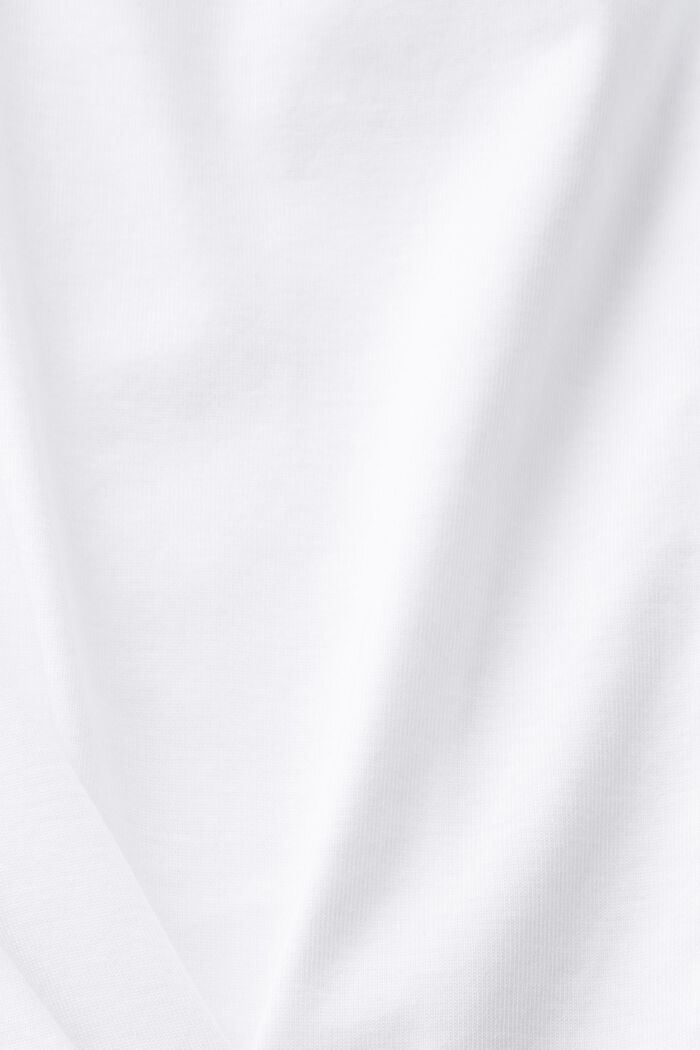 Langærmet T-shirt i bomuldsjersey, WHITE, detail image number 4