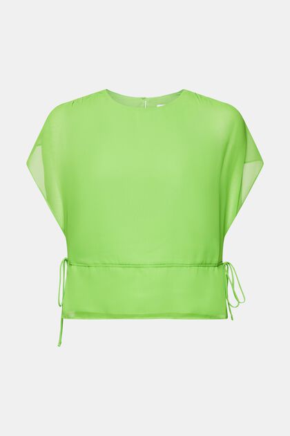 Chiffonbluse med snøre