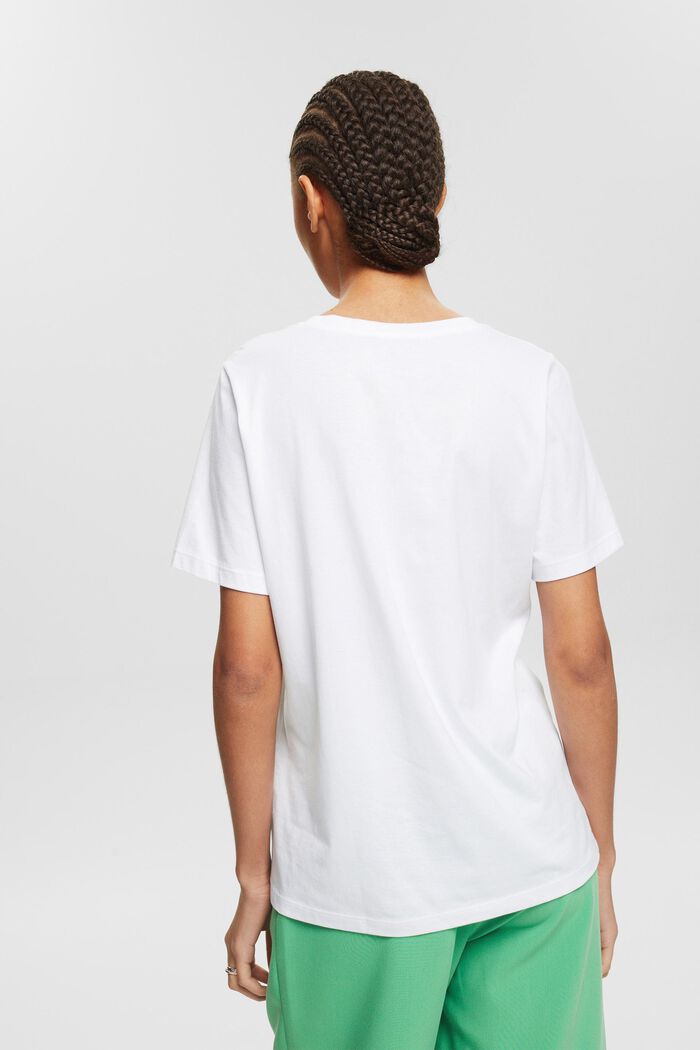 Basic-shirt i 100% økologisk bomuld, WHITE, detail image number 3