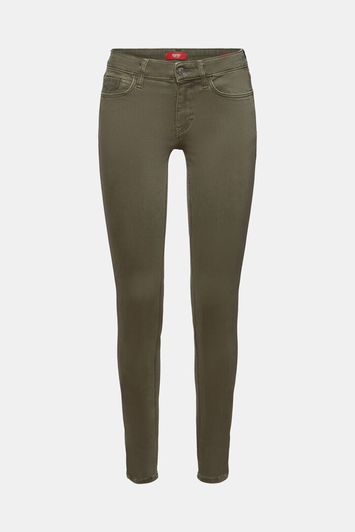 Skinny bukser med mellemhøj talje, KHAKI GREEN, detail image number 6