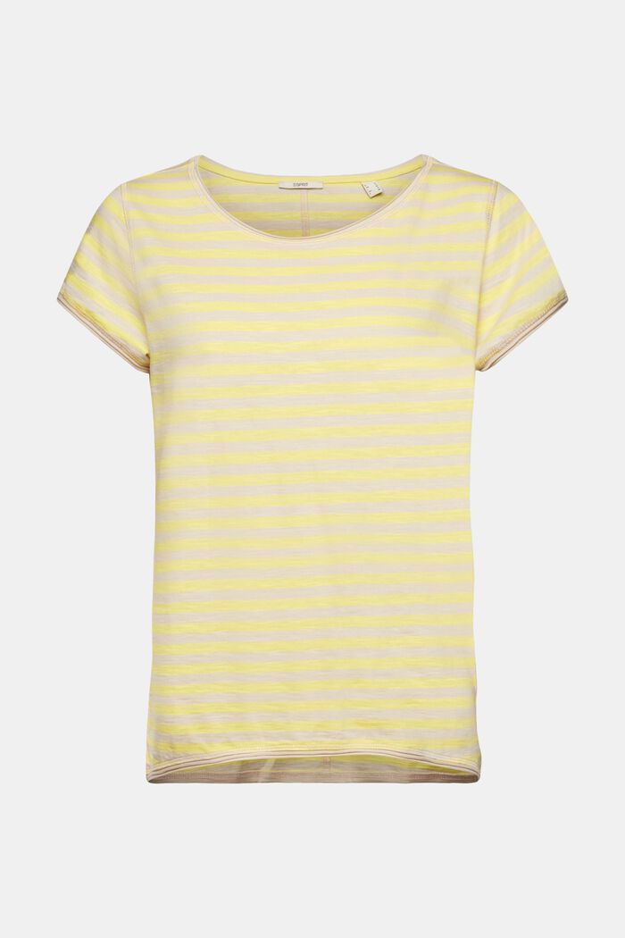 Stribet T-shirt med rullekant, LIGHT TAUPE, detail image number 6