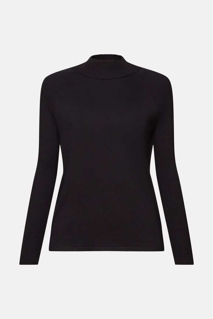 Pullover med høj krave, LENZING™ ECOVERO™, BLACK, detail image number 6