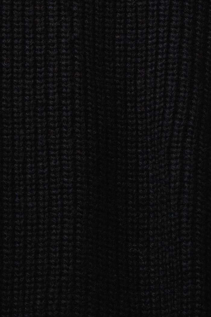 Cardigan i kabelstrik, uldmiks, BLACK, detail image number 5