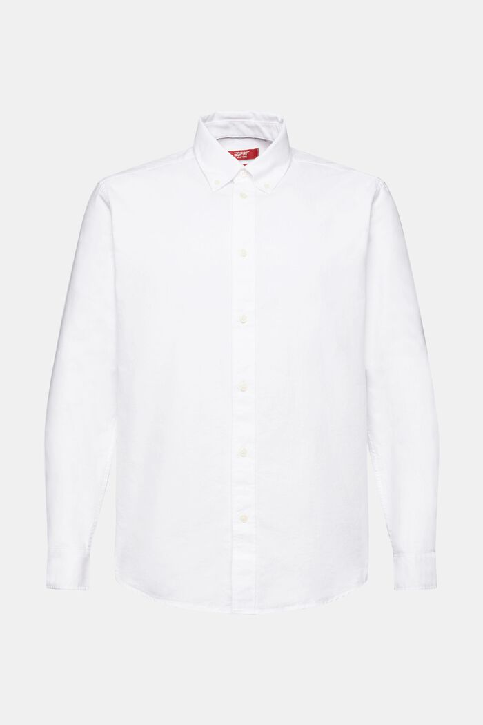 Button down-skjorte i bomuldspoplin, WHITE, detail image number 6