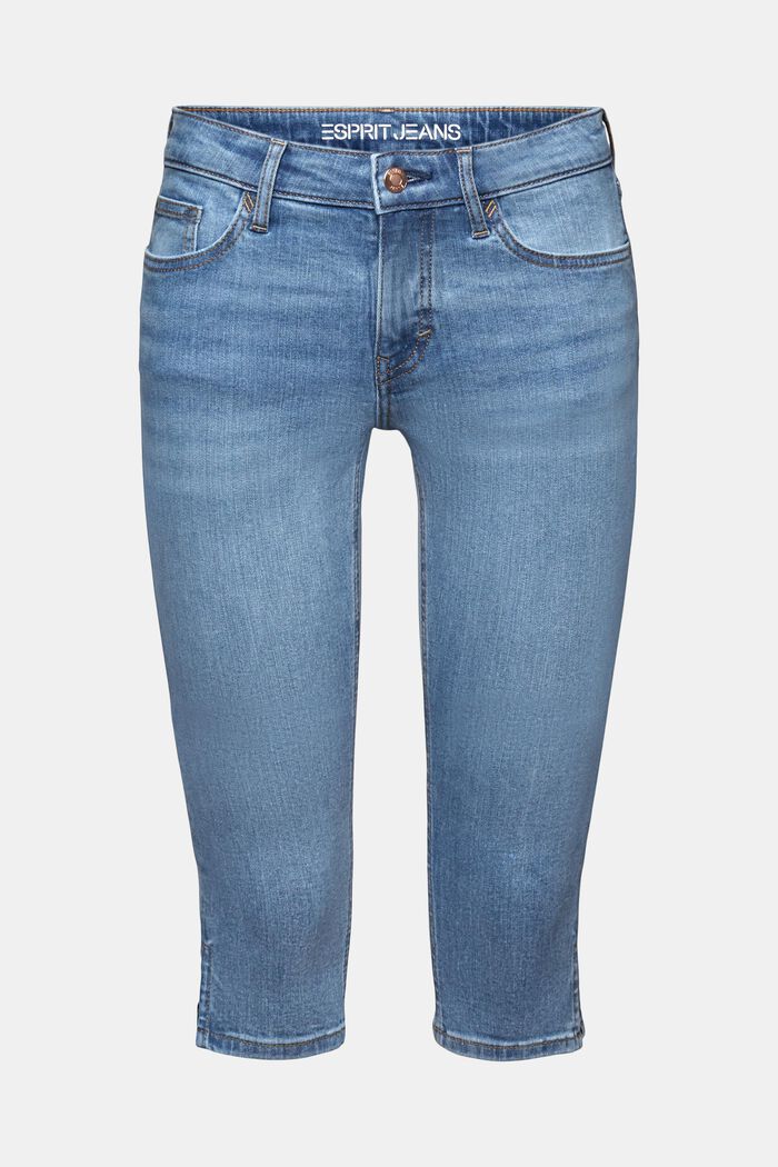 Capri-jeans med mellemhøj talje, BLUE LIGHT WASHED, detail image number 7