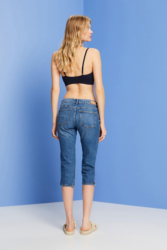 Capri-jeans med mellemhøj talje, BLUE MEDIUM WASHED, detail image number 3