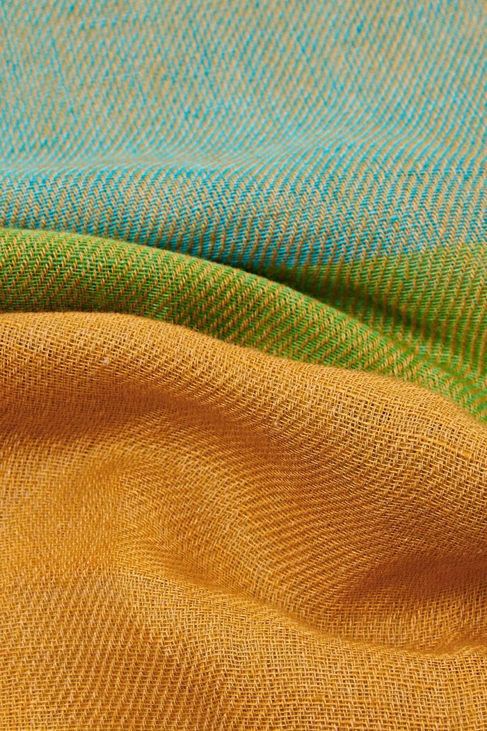 Multifarvet tørklæde i hørmiks, AQUA GREEN, detail image number 1