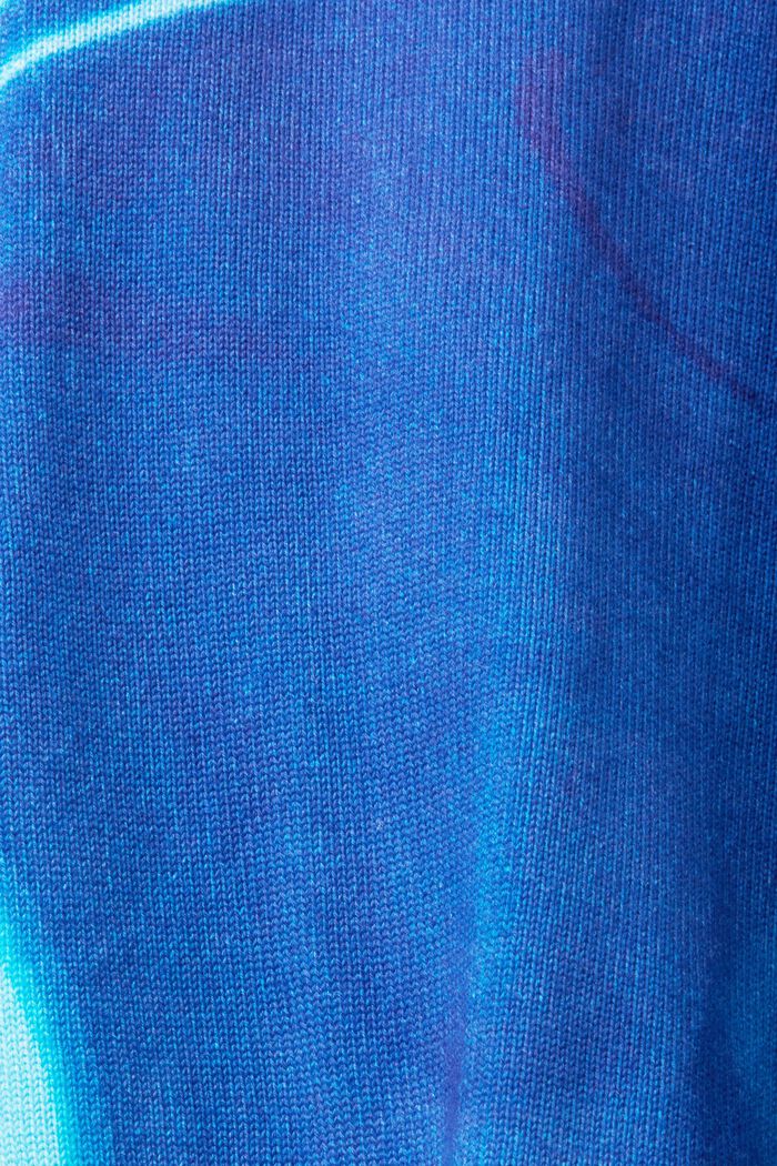 Pullover i vævet bomuld med allover-mønster, BLUE, detail image number 5
